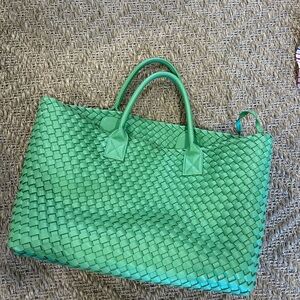 Green Woven Tote Bag